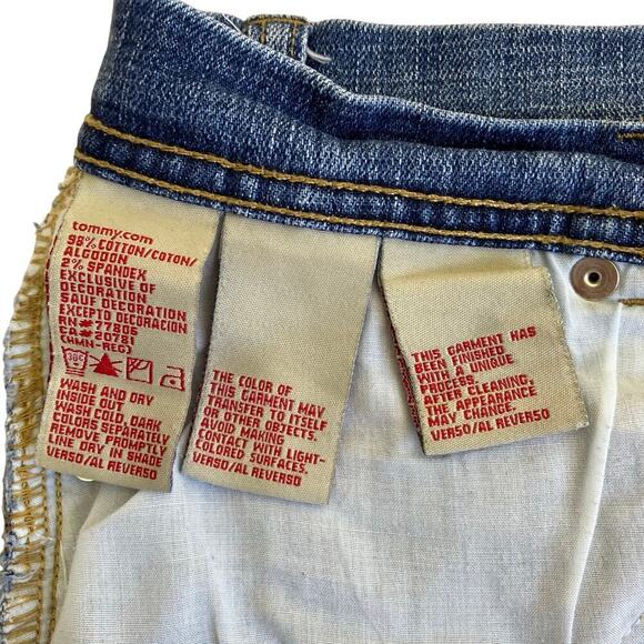 Tommy Hilfiger Vtg Y2K Denim Mini Skirt Floral Printed Stone Washed Coconut girl - Picture 16 of 16